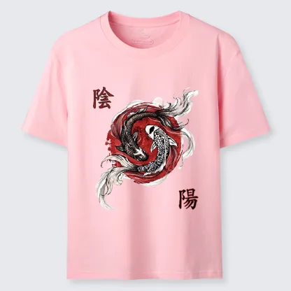 Tokyo-Tiger Red Ink Twin Koi Fish Harmony Classic T-Shirt