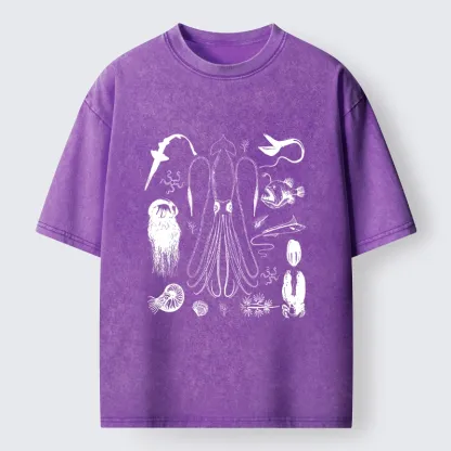 Tokyo-Tiger Vintage Deep Sea Creature Meme Washed T-Shirt