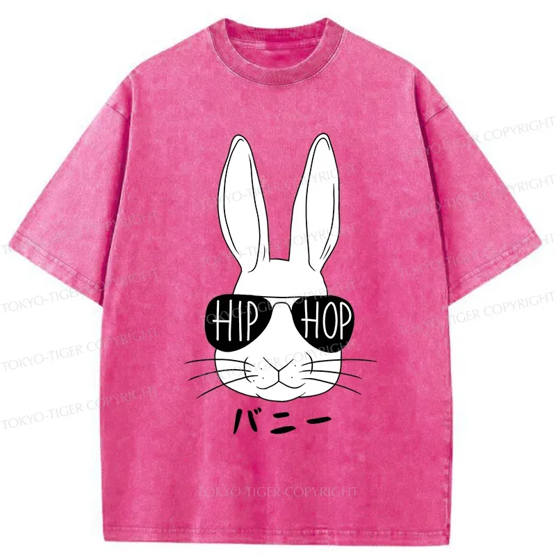 Tokyo-Tiger Hiphop Easter Bunny Washed T-Shirt