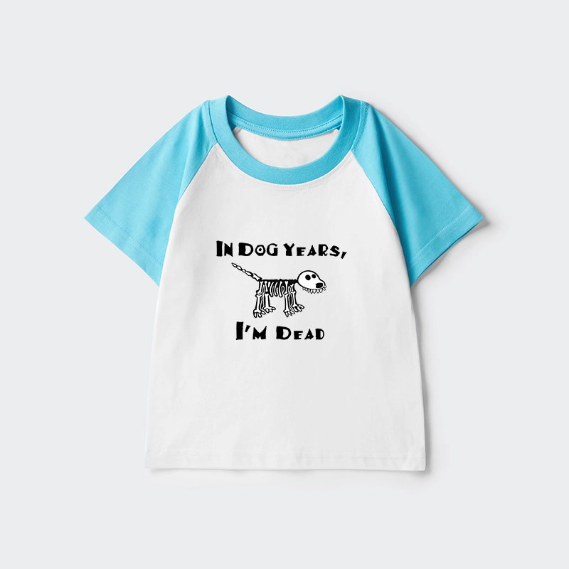 Tokyo-Tiger Funny Meme Old Dog Dead In Dog Years Vibe Kids Raglan T-shirt
