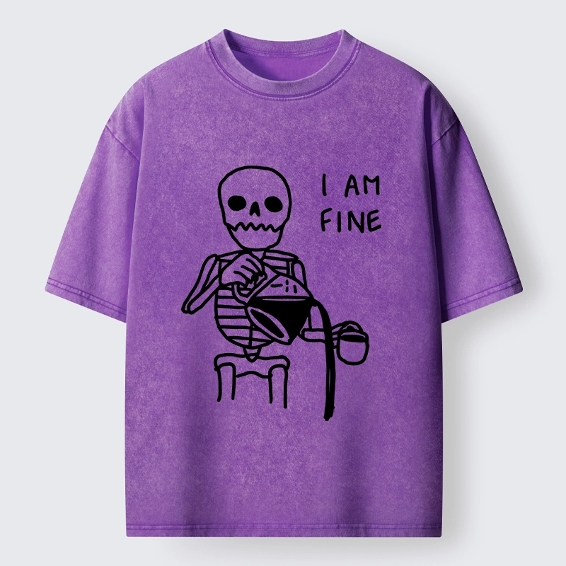 Tokyo-Tiger Skeleton Fake Calm Washed T-Shirt