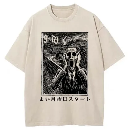 Tokyo-Tiger Office Worker The Scream Washed T-Shirt