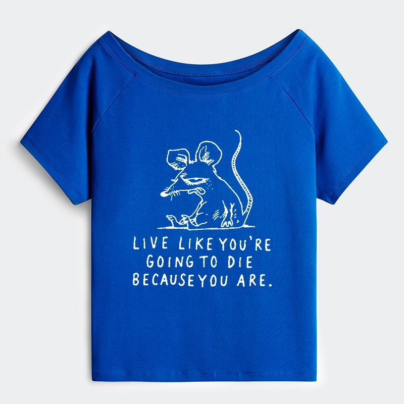 Tokyo-Tiger Funny Meme Sarcastic Rat Life Truth Off Shoulder T-Shirt
