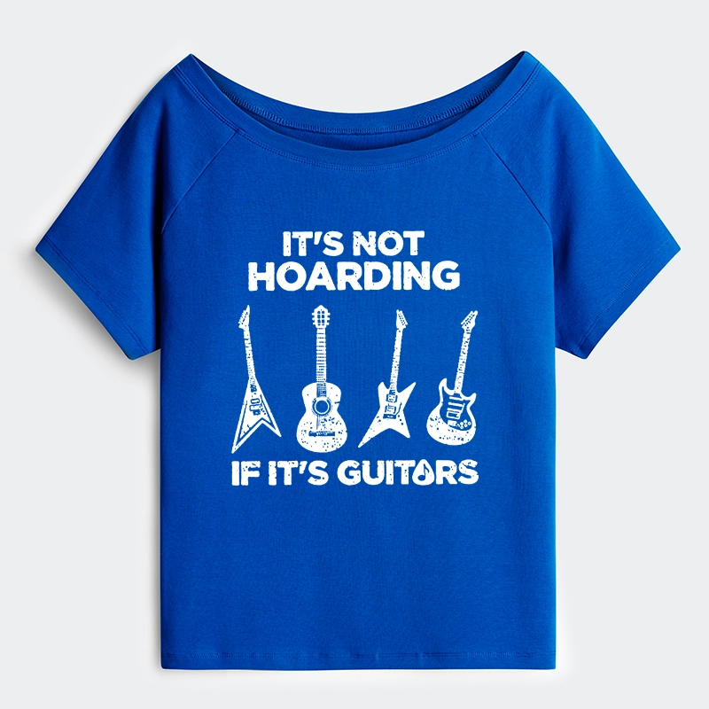Tokyo-Tiger Music Lover Guitar Hoarding Joke Off Shoulder T-Shirt