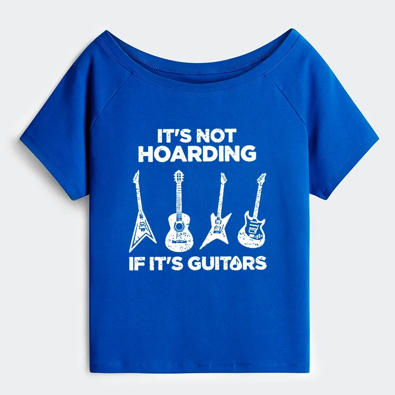Tokyo-Tiger Music Lover Guitar Hoarding Joke Off Shoulder T-Shirt