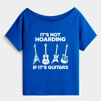 Tokyo-Tiger Music Lover Guitar Hoarding Joke Off Shoulder T-Shirt