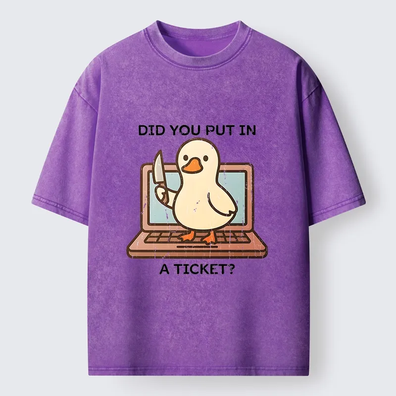 Tokyo-Tiger Ticket Duck Funny Meme Washed T-Shirt
