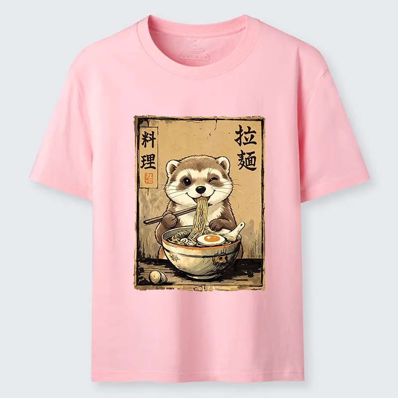 Tokyo-Tiger Ferret Eating Hot Ramen Classic T-Shirt