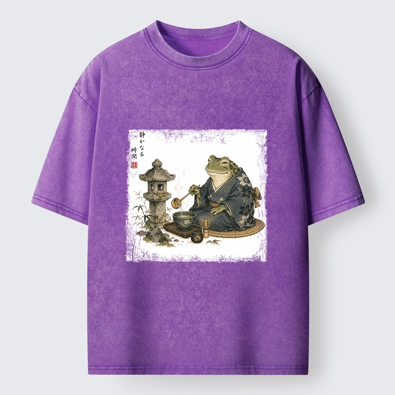 Tokyo-Tiger Calm Tea Frog Washed T-Shirt