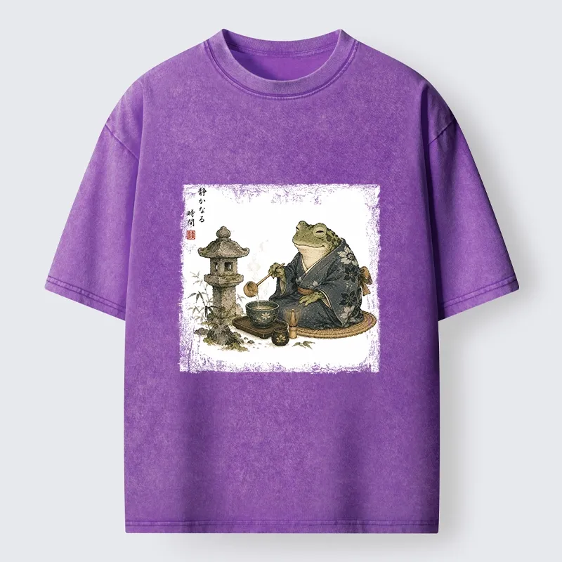 Tokyo-Tiger Calm Tea Frog Washed T-Shirt