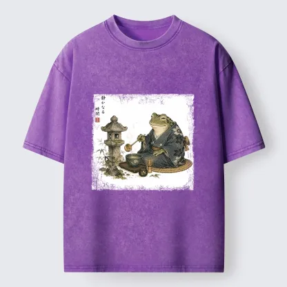 Tokyo-Tiger Calm Tea Frog Washed T-Shirt