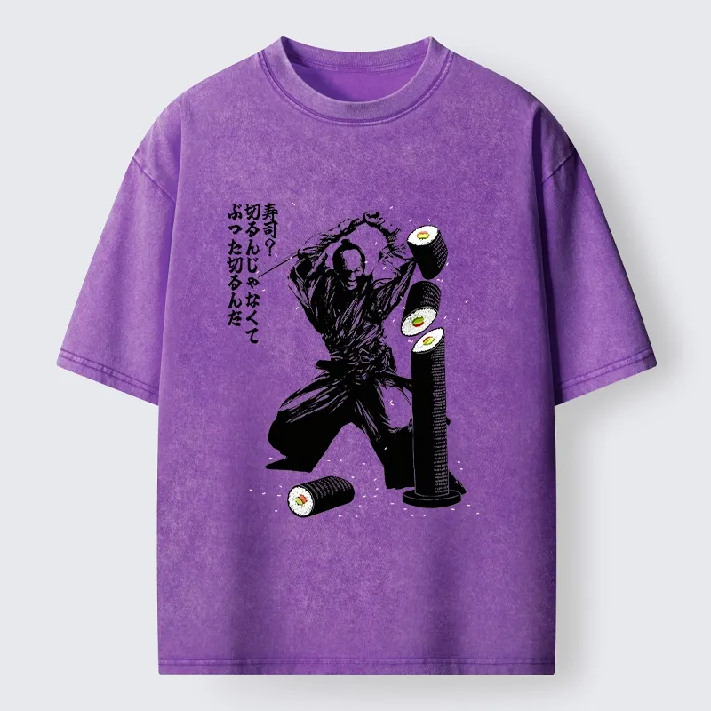 Tokyo-Tiger Samurai Sushi Slice Washed T-Shirt