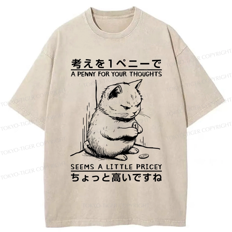 Tokyo-Tiger A Penny For Your Thoughts Washed T-Shirt