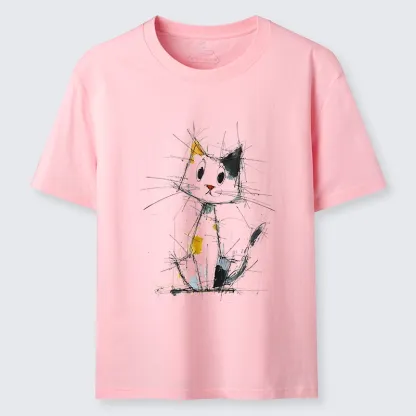 Tokyo-Tiger Minimal Splash Ink Cute Cat Classic T-Shirt
