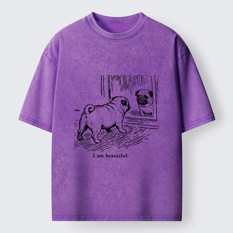 Tokyo-Tiger Cute Pug Self Love Meme Washed T-Shirt