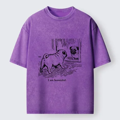 Tokyo-Tiger Cute Pug Self Love Meme Washed T-Shirt