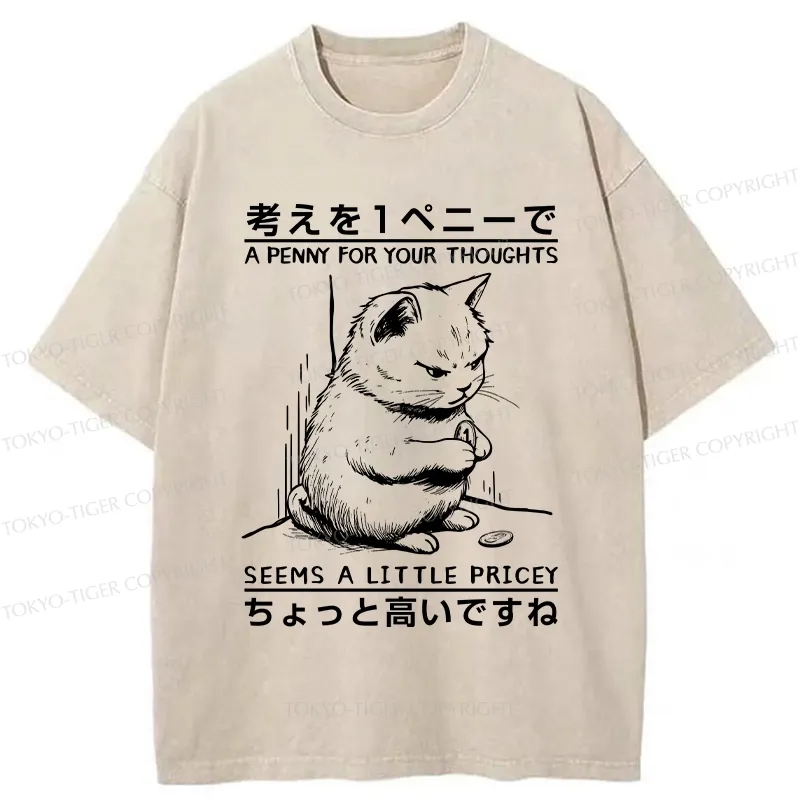 Tokyo-Tiger A Penny For Your Thoughts Washed T-Shirt
