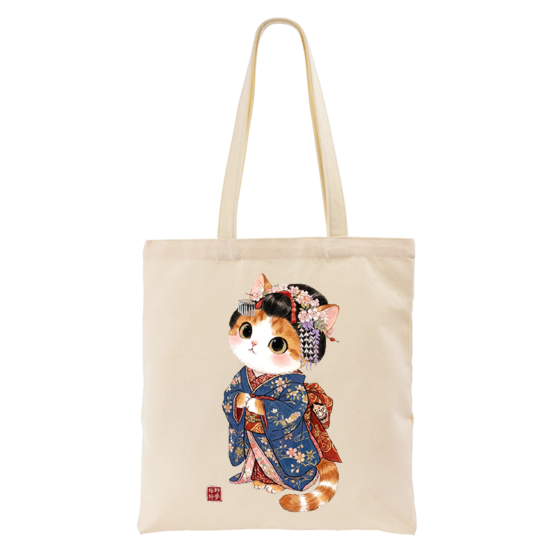 Tokyo-Tiger Cat Dressed As A Geisha Funny Tote Bag