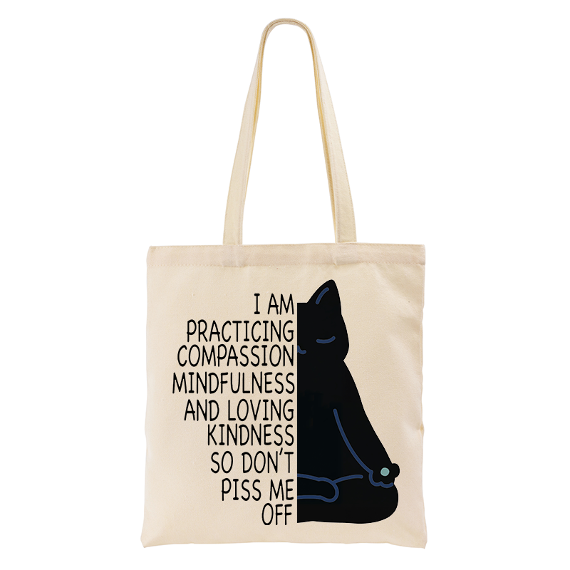 Tokyo-Tiger Calm Black Cat With Anger Issues Tote Bag