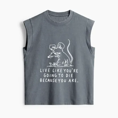 Tokyo-Tiger Funny Meme Sarcastic Rat Life Truth Women's Washed Tank Tops