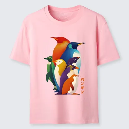 Tokyo-Tiger Cute Multi Tone Penguins Classic T-Shirt