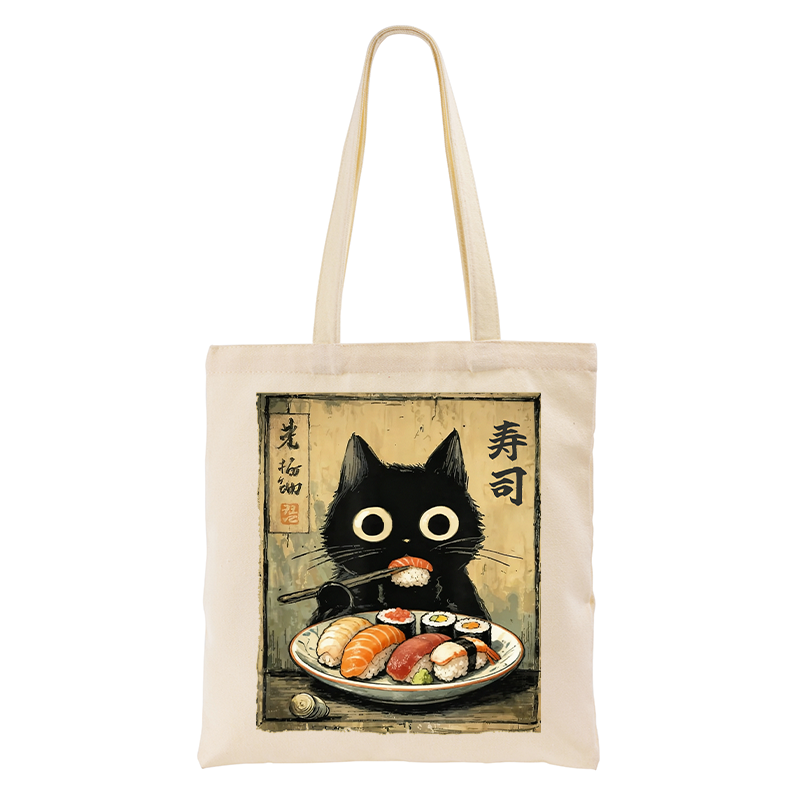 Tokyo-Tiger Vintage Japanese Sushi Cat Tote Bag