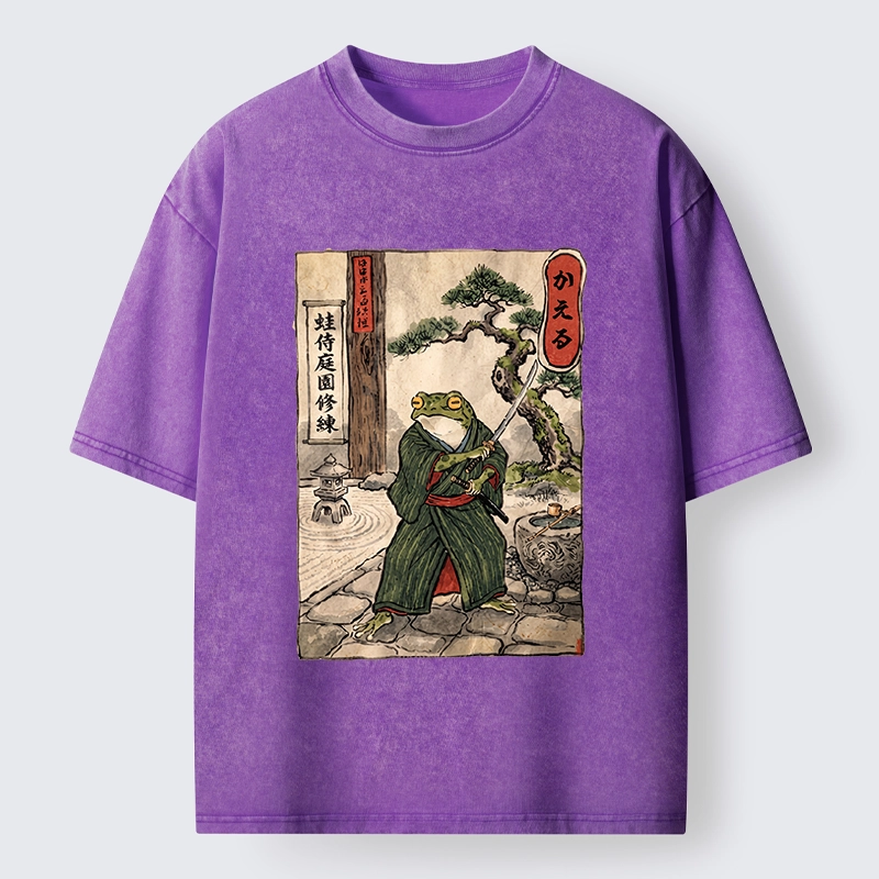Tokyo-Tiger Samurai Frog Training Washed T-Shirt