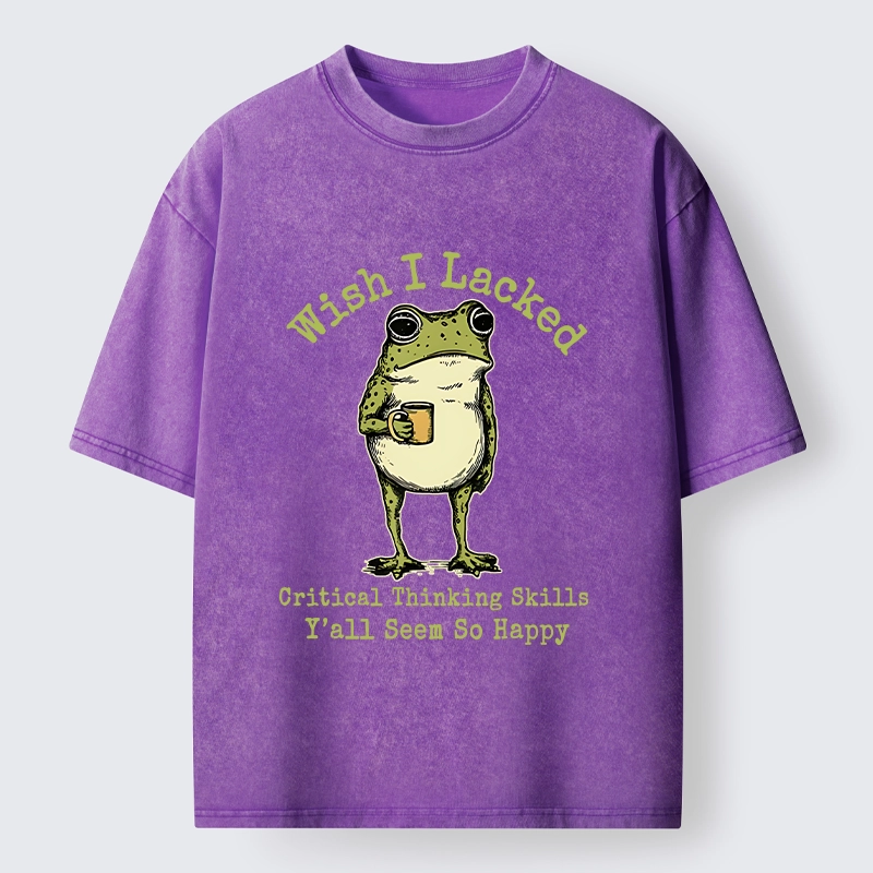 Tokyo-Tiger Critical Thinking Frog Meme Washed T-Shirt