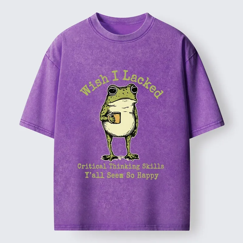 Tokyo-Tiger Critical Thinking Frog Meme Washed T-Shirt