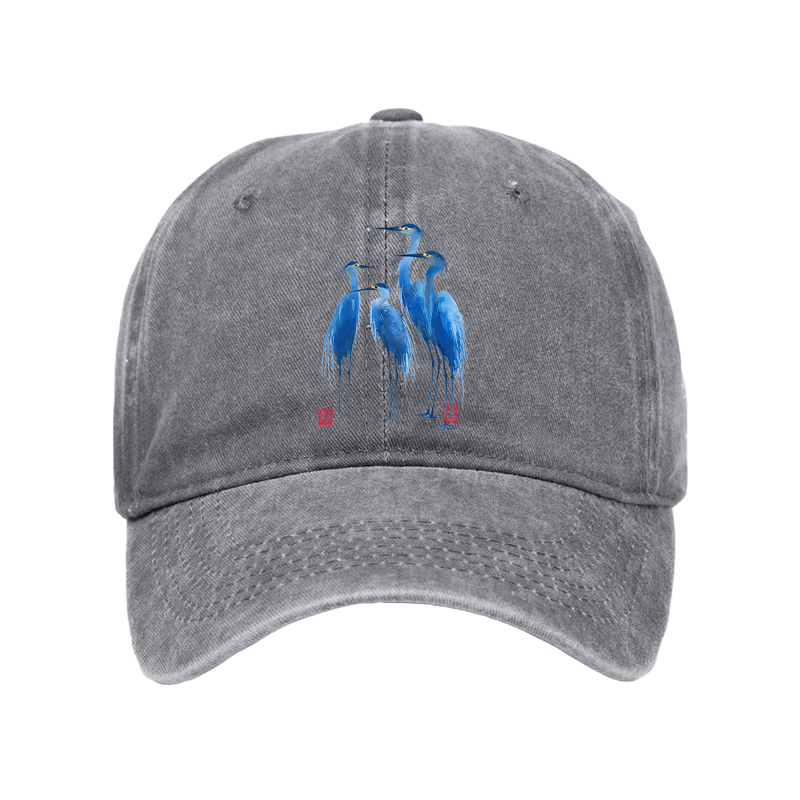 Tokyo-Tiger Flocks Of Great Blue Herons Washed Cap