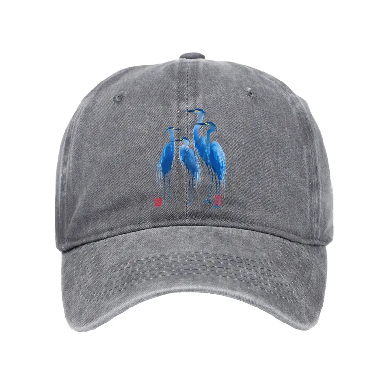 Tokyo-Tiger Flocks Of Great Blue Herons Washed Cap Sale