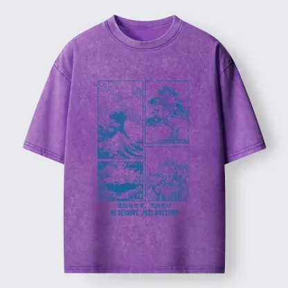 Tokyo-Tiger Japanese Wave Four Panel Washed T-Shirt