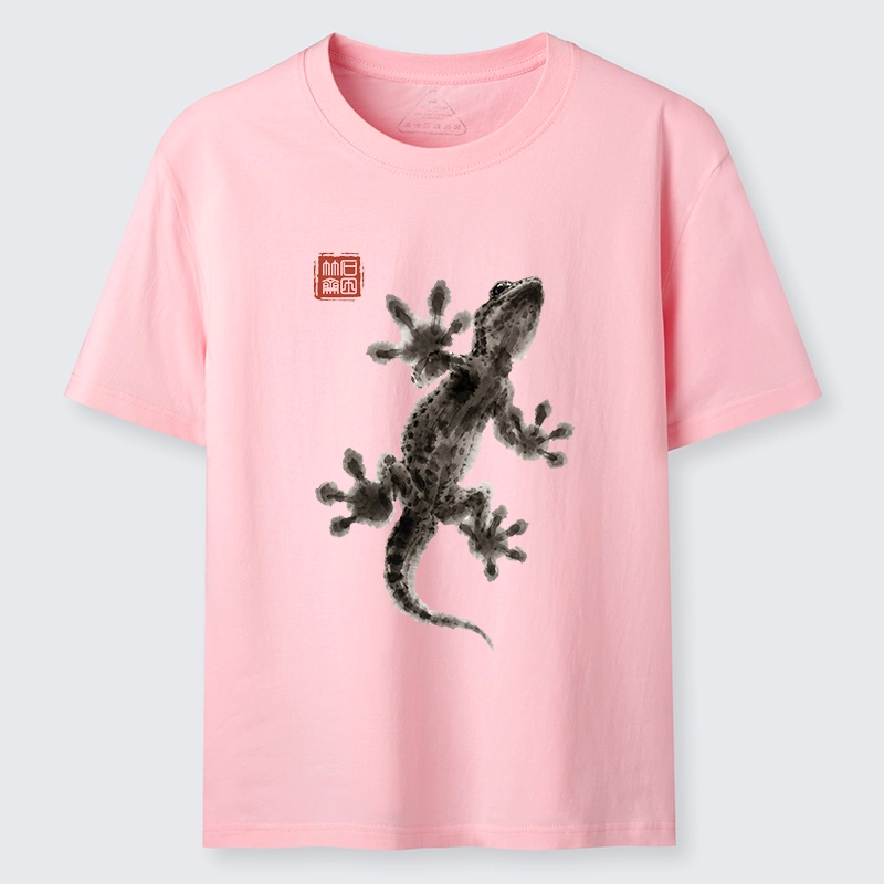 Tokyo-Tiger Minimal Asian Ink Brush Gecko Vibe Classic T-Shirt
