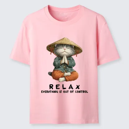 Tokyo-Tiger Zen Relax Cat Graphic Classic T-Shirt