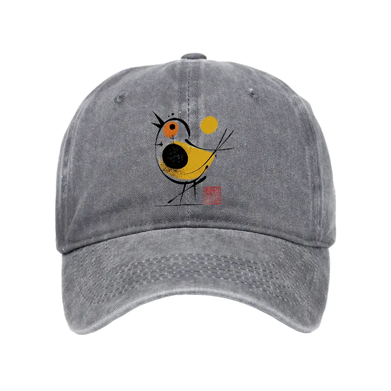 Tokyo-Tiger Aesthetic Yellow And Black Bird Washed Cap Sale