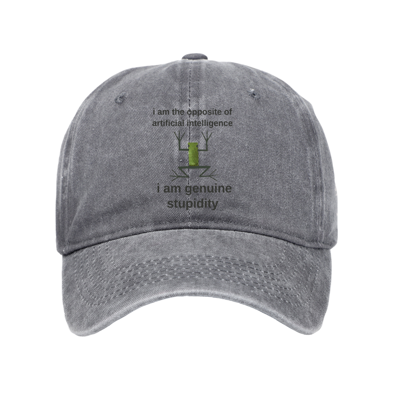 Tokyo-Tiger Genuine Stupidity Frog Meme Washed Cap