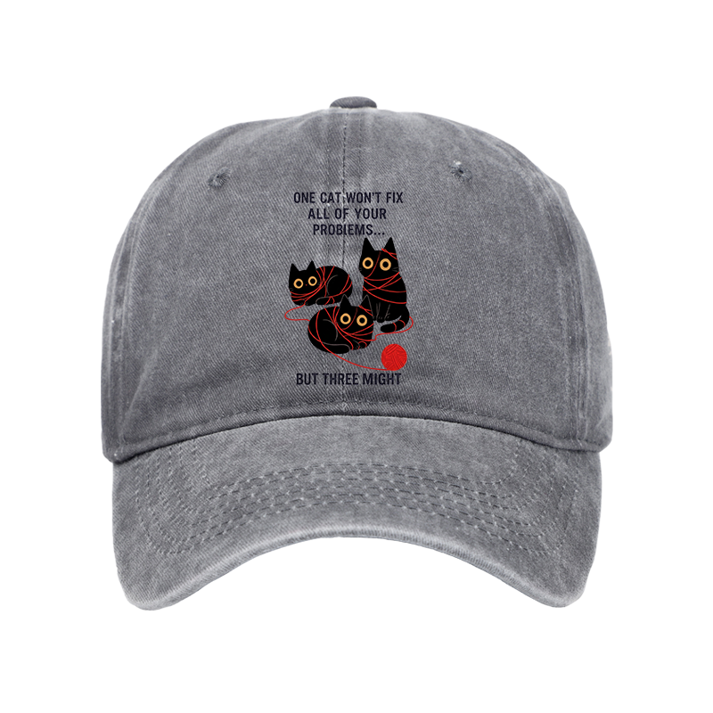 Tokyo-Tiger Three Cats Fix All Problems Washed Cap