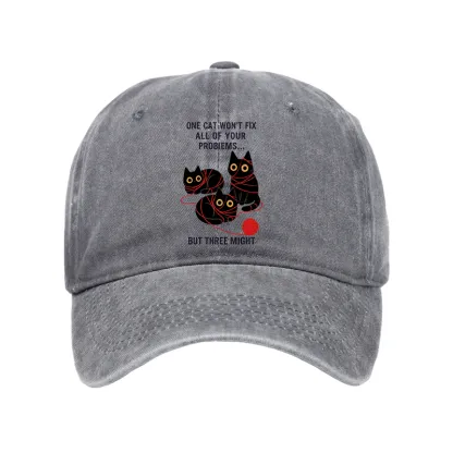Tokyo-Tiger Three Cats Fix All Problems Washed Cap