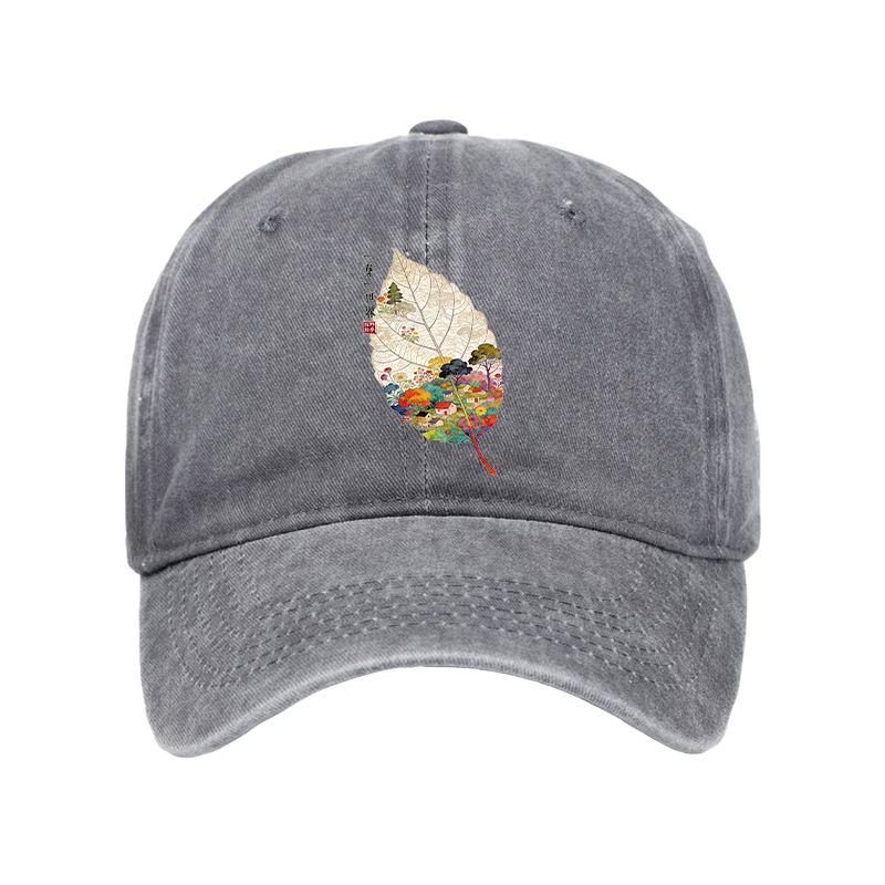 Tokyo-Tiger One Leaf Holds A Tiny Colorful World Washed Cap