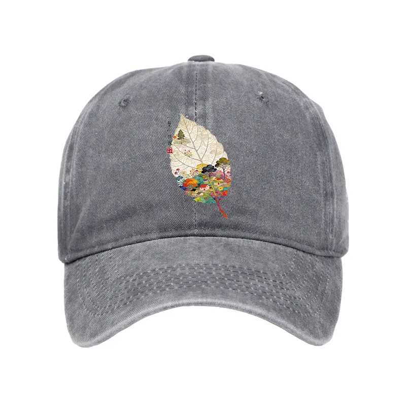 Tokyo-Tiger One Leaf Holds A Tiny Colorful World Washed Cap
