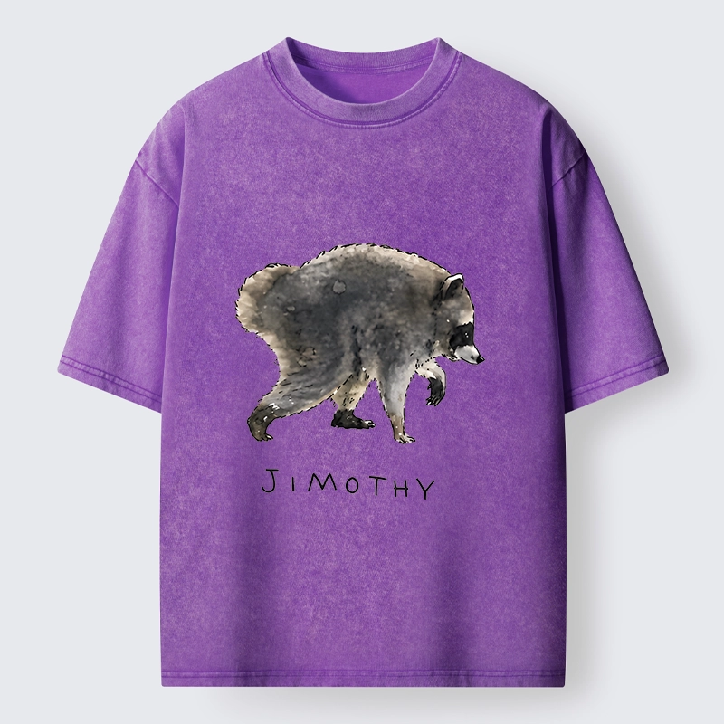 Tokyo-Tiger Jimothy Raccoon Art Washed T-Shirt