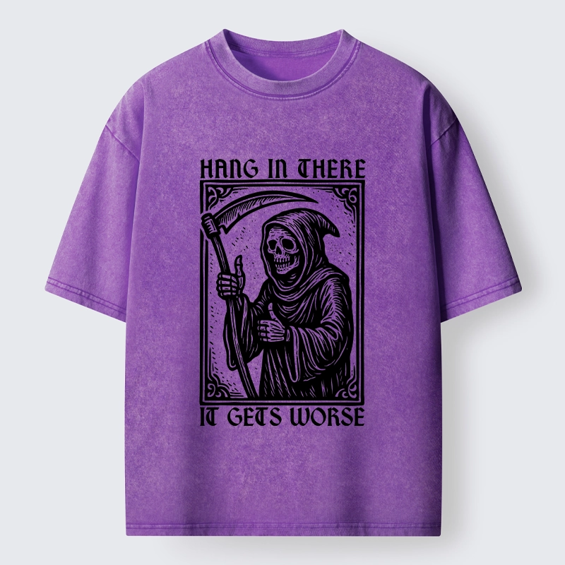 Tokyo-Tiger Hang In There Skeleton Washed T-Shirt