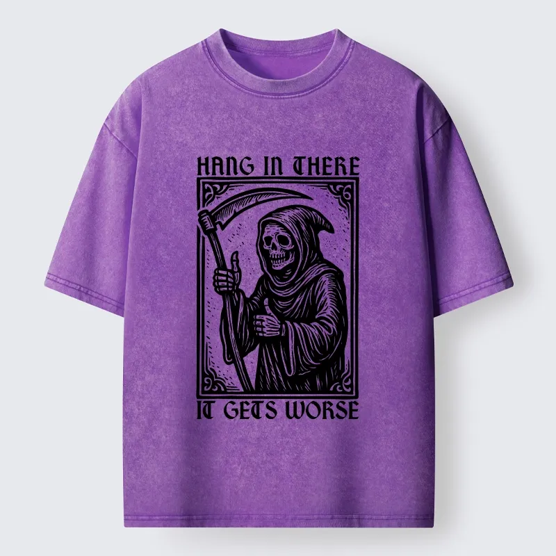 Tokyo-Tiger Hang In There Skeleton Washed T-Shirt
