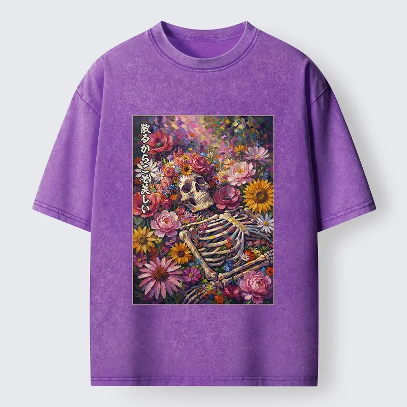 Tokyo-Tiger Bloom And Bones Washed T-Shirt