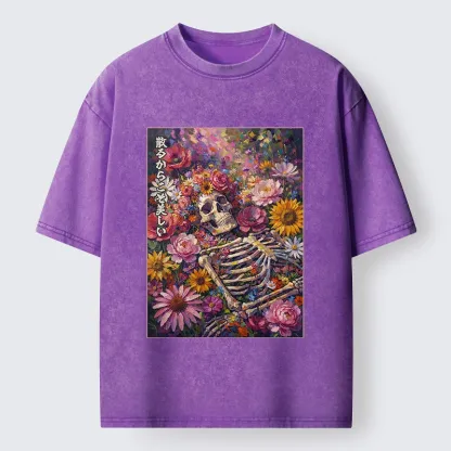 Tokyo-Tiger Bloom And Bones Washed T-Shirt