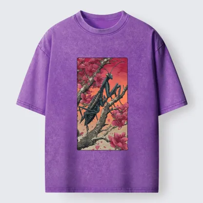 Tokyo-Tiger Wild Blossom Mantis Washed T-Shirt