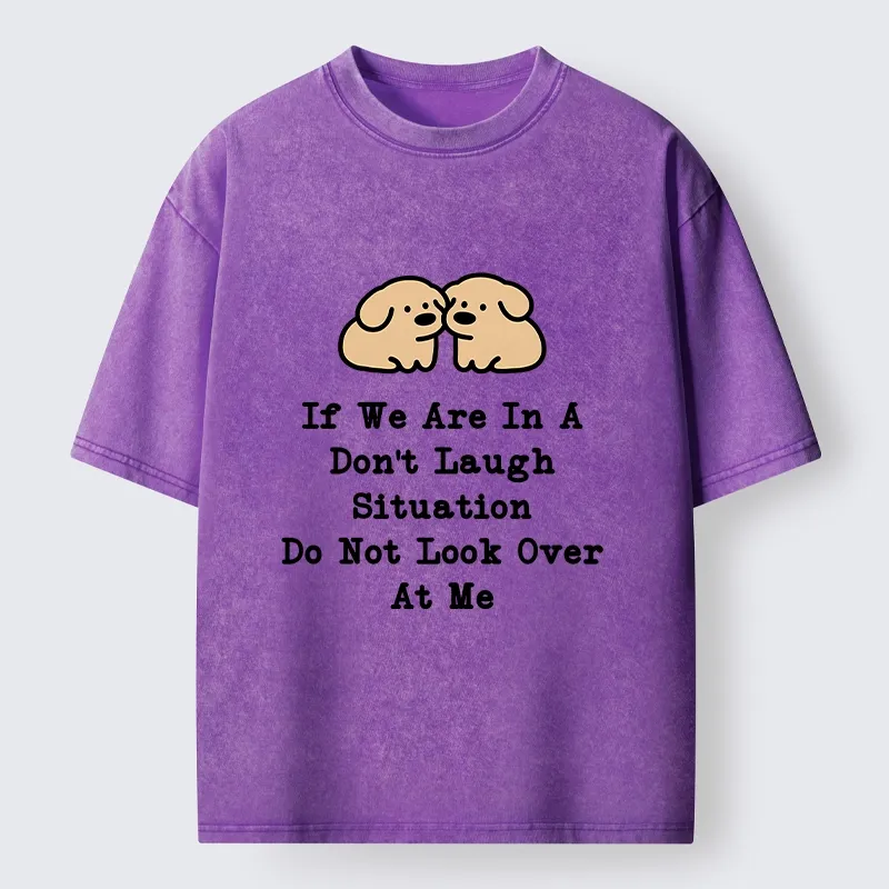 Tokyo-Tiger Funny Silent Dog Washed T-Shirt