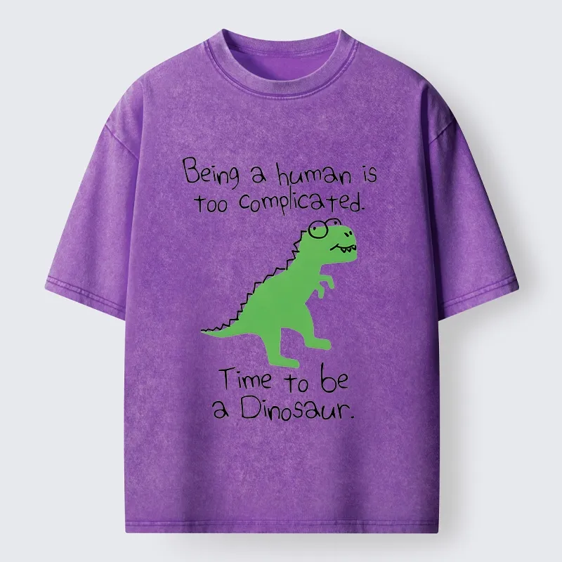 Tokyo-Tiger Dinosaur Life Mood Washed T-Shirt