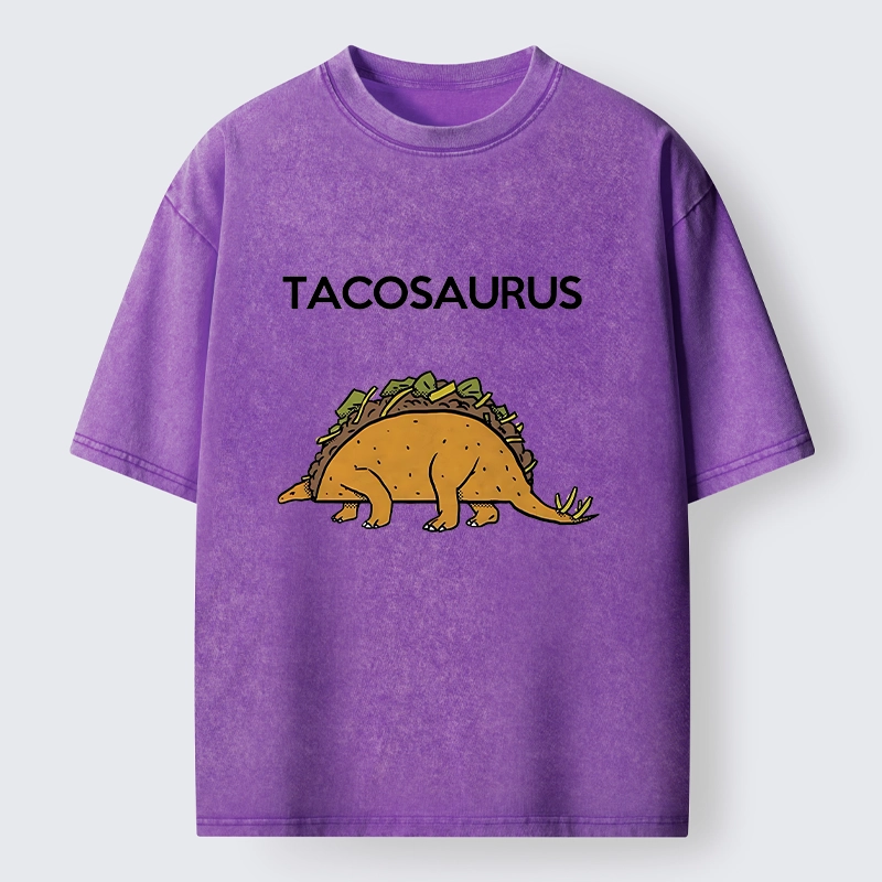 Tokyo-Tiger Funny Tacosaurus Washed T-Shirt