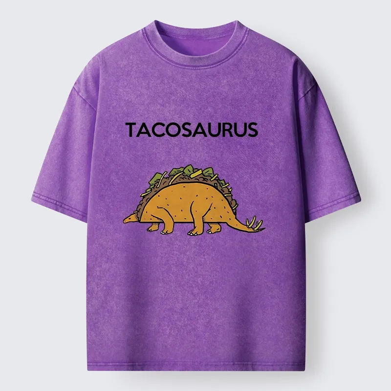 Tokyo-Tiger Funny Tacosaurus Washed T-Shirt
